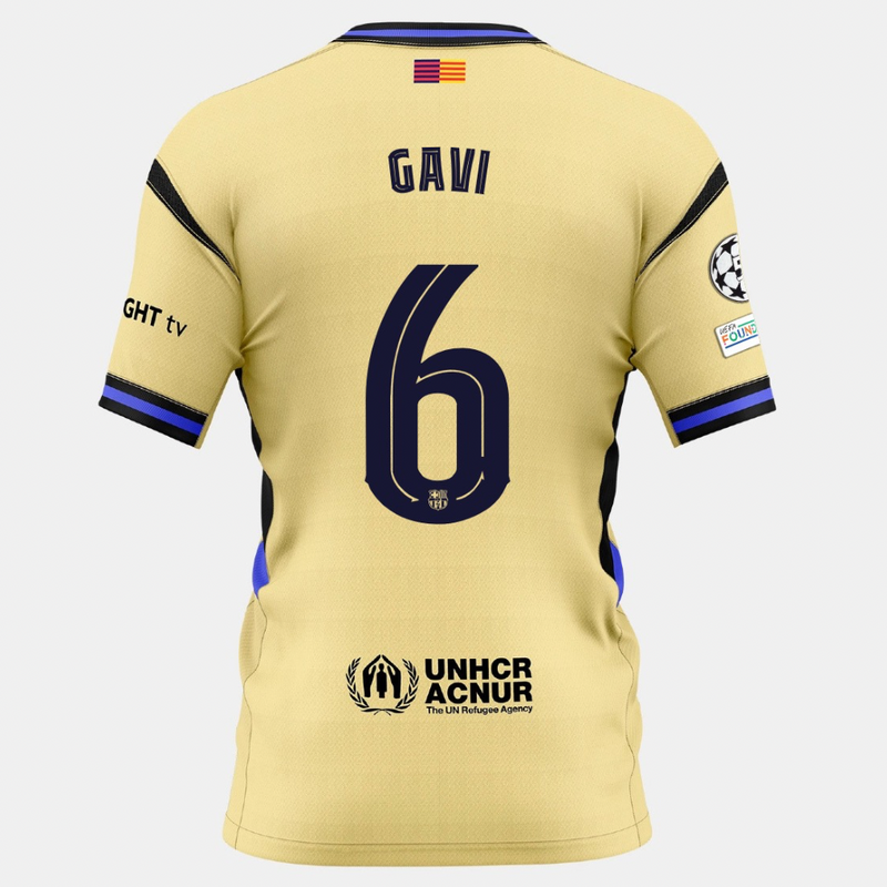 Camisa Barcelona Away 2025/26 - Gavi N°6